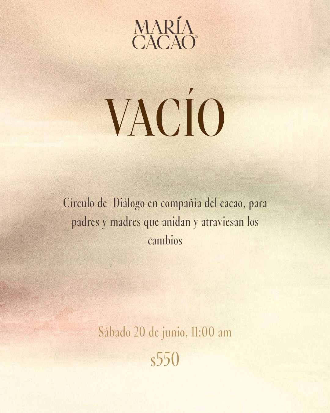 Vacío: Círculo de palabra para mamás y papás - MaríaCacao